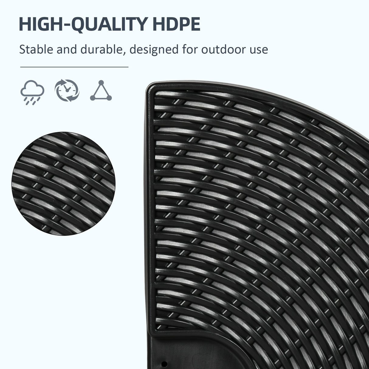 easycomfort easycomfort base per ombrellone a braccio da 4 pezzi in hdpe riempibili con acqua e sabbia 100x8 cm nero