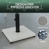 easycomfort easycomfort base per ombrellone da 25kg in metallo e cemento con effetto legno 45x45x33 5cm bianco