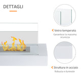 easycomfort easycomfort camino a bioetanolo da tavolo 830 w bruciatori senza residui inodore in acciaio inox con vetro 35x18x21 cm bianco ean 8054111844123