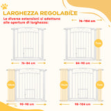 easycomfort easycomfort cancellino per cani regolabile con estensioni porta per gatti e apertura a una mano 76 104x77cm bianco