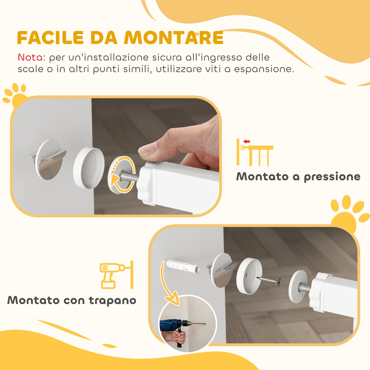 easycomfort easycomfort cancellino per cani regolabile da 76 104 cm cancelletto alto 106 cm con 2 estensioni bianco
