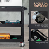 easycomfort easycomfort carrello porta attrezzi a 3 livelli in acciaio con bordi alti e 4 ruote girevoli 83x35 3x76 cm nero