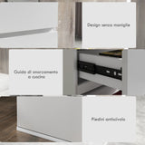 easycomfort easycomfort cassettiera 4 cassetti in legno como per camera da letto moderno e multiuso 55x33x80 cm bianco