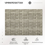 easycomfort easycomfort divanetto per esterni 2 posti con tavolino da caffe in acciaio e rattan pe 137x59x82 cm grigio e crema