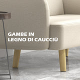 easycomfort easycomfort divano 2 posti moderno effetto velluto con imbottitura spessa 140x74x79cm bianco crema