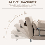 easycomfort easycomfort divano letto 2 posti 3 in 1 convertibile in poltrona reclinabile e 4 cuscini 102x82x81 cm beige ean 8055776914848