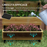 easycomfort easycomfort fioriera da esterno a 3 livelli con 5 strutture in legno di abete con fori di drenaggio 75x78x77 cm