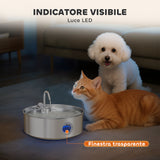 easycomfort easycomfort fontanella per gatto 7l con luce led e tripla filtrazione in acciaio inox 304 30 5x31 2x19 3 cm argento
