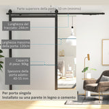 easycomfort easycomfort kit porta scorrevole 90kg max salvaspazio in acciaio al carbonio con accessori 244x0 5x4 cm nero