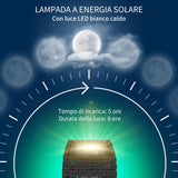easycomfort easycomfort lampada solare da giardino con illuminazione led in acciaio e rattan pe 20x20x68 cm grigio