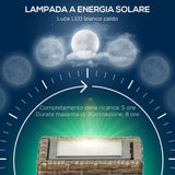 easycomfort easycomfort lampada solare da giardino con pannello di ricarica in acciaio e rattan 15 5x15 5x69 cm nero e marrone