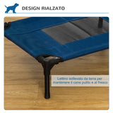 easycomfort easycomfort lettino per cani rialzato con seduta traspirante in acciaio e tessuto 61x46x18 cm marrone e nero