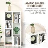 easycomfort easycomfort libreria moderna a cubi con 7 ripiani in legno truciolato 50x24x106 cm bianca