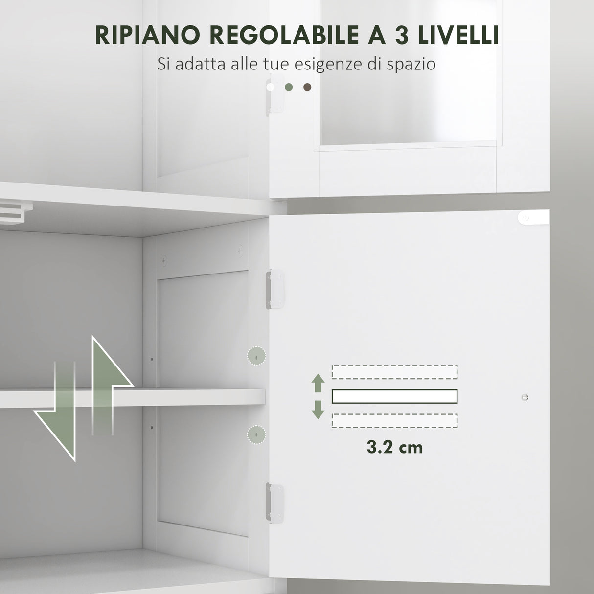 easycomfort easycomfort mobile colonna bagno con 3 armadietti e ante in vetro e a persiana 60x30x170 5cm bianco
