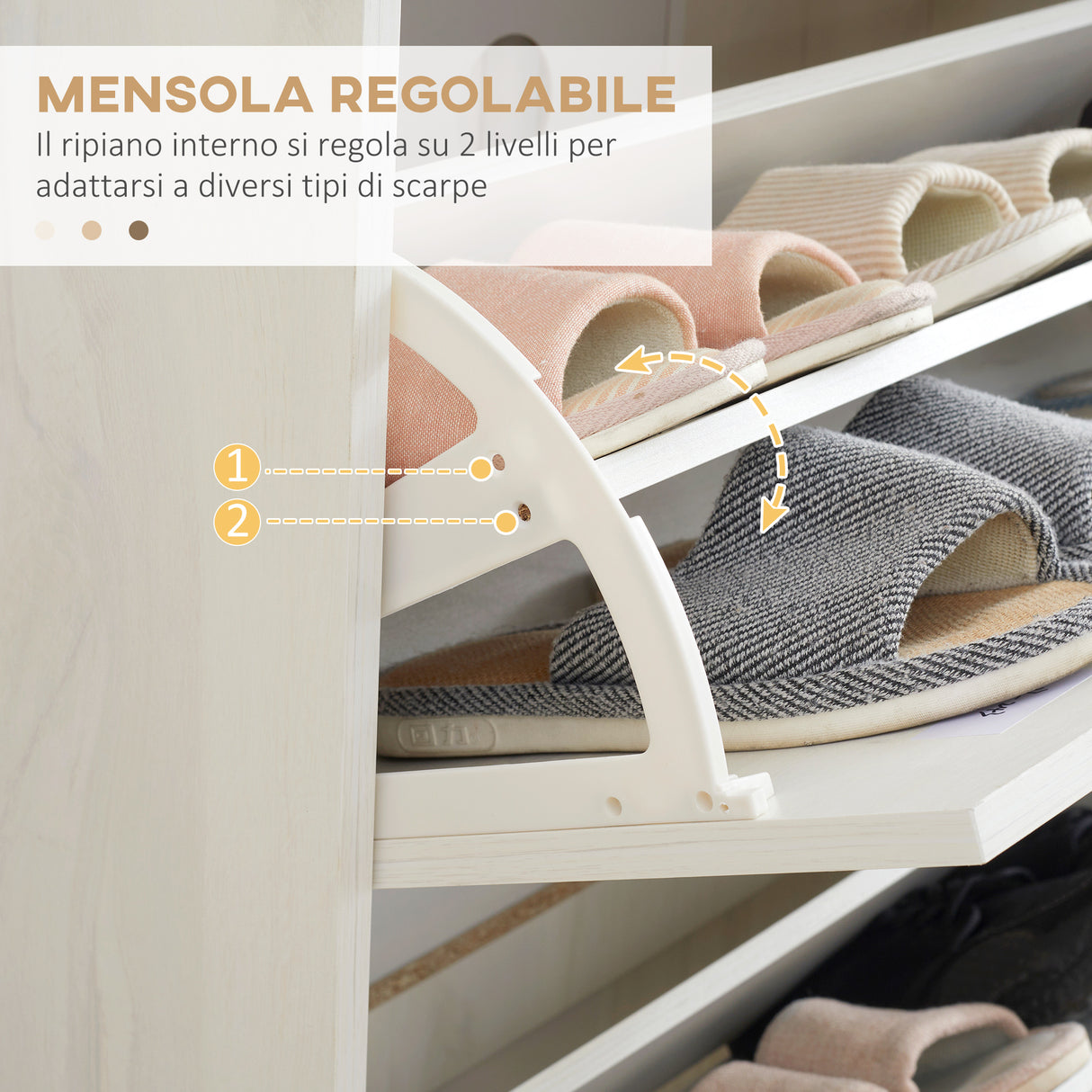easycomfort easycomfort mobile scarpiera salvaspazio in truciolato con 3 cassetti e 2 ripiani interni regolabili 70x23 5x122 cm bianco