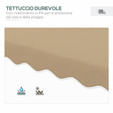 easycomfort easycomfort ombrellone a sbalzo con doppio tetto apertura a manovella e base a croce 2 5x2 5m cachi