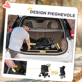 easycomfort easycomfort passeggino per cani pieghevole con cestino e portabicchiere peso max 10 kg 75x45x97cm nero