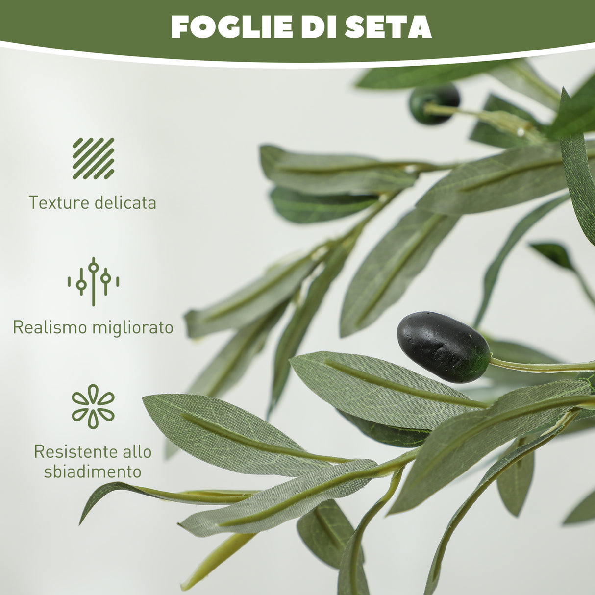 easycomfort easycomfort pianta artificiale di olivo alta 120 cm albero finto con 450 foglie e 20 olive vaso incluso