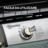 easycomfort easycomfort piastra barbecue a gas da tavolo con 2 bruciatori e potenza 6kw 48 5x46x21cm nero