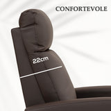 easycomfort easycomfort poltrona alzapersona reclinabile a 145 con telecomando e poggiapiedi in pelle pu marrone scuro 67x95x105 cm