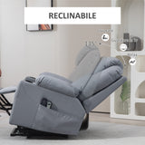 easycomfort easycomfort poltrona alzapersona reclinabile fino a 135 con 8 punti massaggio telecomando e poggiapiedi 88x99x106 cm grigio
