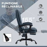 easycomfort easycomfort poltrona da ufficio con 7 punti massaggianti e poggiapiedi in pelle pu e acciaio 67x67x111 121 cm blu