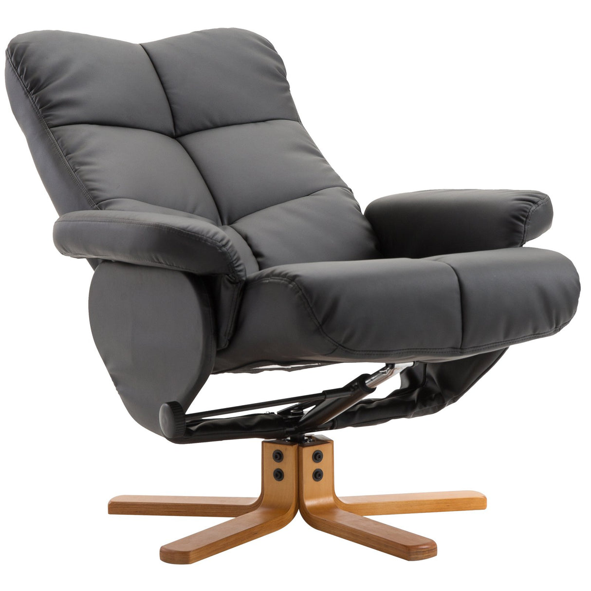 easycomfort easycomfort poltrona sedia relax reclinabile con poggiapiedi in pelle pu nero ean 8054144139883