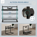 easycomfort easycomfort portaciotole per cani rialzata con altezza regolabile 2 ciotole in acciaio da 900ml nero
