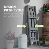 easycomfort easycomfort portapiante verticale 3 livelli a doghe in legno di abete 100x36x112 cm grigio