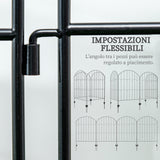 easycomfort easycomfort recinzione esterna a 4 pannelli i acciaio nero con 8 picchetti da terra 348x110 cm
