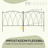 easycomfort easycomfort recinzione esterna a 5 pannelli in metallo con lacci 305x62 cm nera