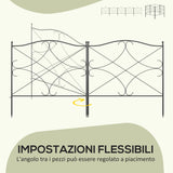 easycomfort easycomfort recinzione esterna a 5 pannelli in metallo con paletti 305x62 cm nera