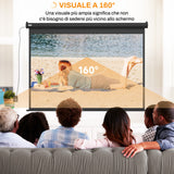 easycomfort easycomfort schermo per proiettore 89 formato 43 regolabile con telecomando 171x130cm nero