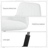 easycomfort easycomfort sedia da ufficio in tessuto con altezza regolabile seduta girevole e ruote bianco