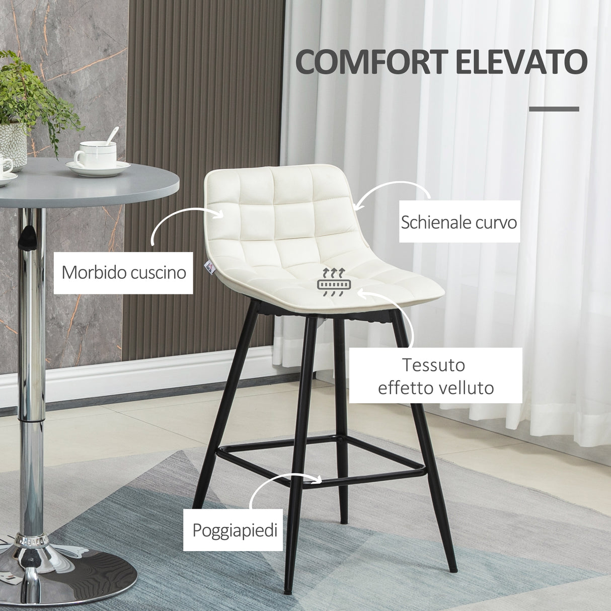 immagine-5-easycomfort-easycomfort-set-2-sgabelli-da-bar-con-schienale-e-poggiapiedi-in-stile-nordico-in-metallo-e-velluto-color-crema-45x47x84-cm