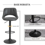easycomfort easycomfort set 2 sgabelli da bar girevoli con schienale e poggiapiedi sgabelli alti moderni con altezza regolabile base in metallo seduta finta pelle grigia 44x49x90 110cm