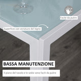 easycomfort easycomfort set 5 pezzi con 1 tavolo e 4 sedie per cucina o sala da pranzo in finta pelle metallo e vetro temperato bianco
