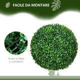 easycomfort easycomfort set di 2 piante finte sfera di bosso 40cm decorazione per interno ed esterno verde