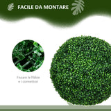 easycomfort easycomfort set di 2 piante finte sfera di bosso 50cm decorazione per interno ed esterno verde