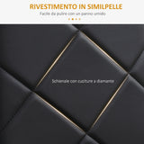 easycomfort easycomfort set di 4 sedie da pranzo con schienale alto in finta pelle e acciaio 41x50x97cm nero