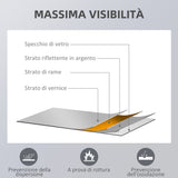 easycomfort easycomfort specchio da parete e da appoggio in legno di pino con ganci inclusi 45x125cm