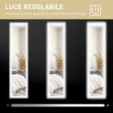 easycomfort easycomfort specchio illuminato con luci led regolabili e pulsante touch in vetro e mdf 40x5x160 cm grigio