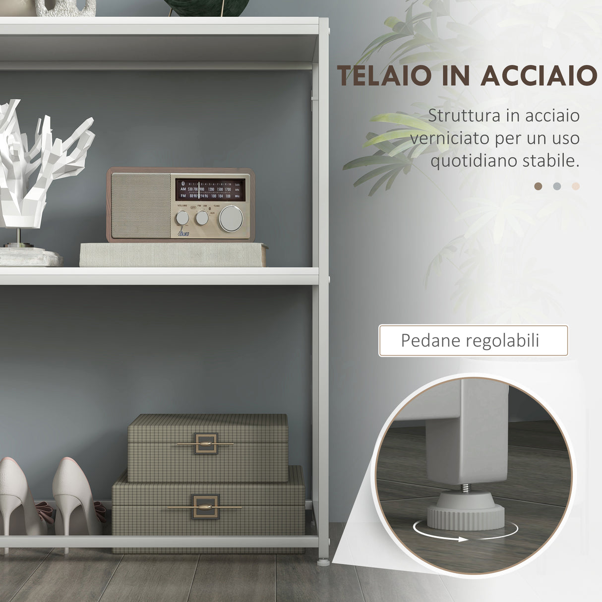 easycomfort easycomfort tavolo consolle da ingresso con ripiano aperto in acciaio e truciolato 100x30x87 cm bianco