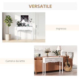 easycomfort easycomfort tavolo consolle moderno da ingresso in mdf con 3 cassetti 100x32x85 cm bianco