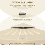 easycomfort easycomfort tettuccio di ricambio per gazebo da giardino 3x3m con tetto a 2 livelli in poliestere beige
