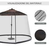 easycomfort easycomfort zanzariera per ombrellone 3x2 3 m regolabile a rete fitta con apertura a cerniera nero