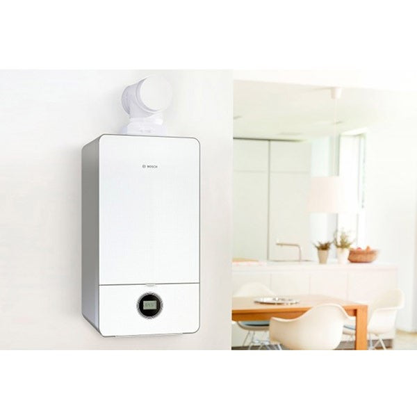 caldaia a gas junkers bosch mod. condens 7000i gc7000iw 28 kw a condensazione metano _ kit fumi bianca erp