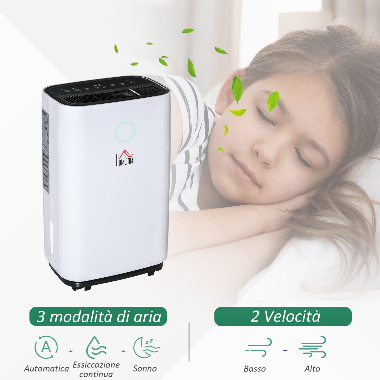 easycomfort deumidificatore da 25l 3 modalita e 2 velocita timer 24h design silenzioso 33.5x23x57cm bianco