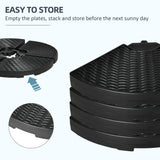 easycomfort easycomfort base per ombrellone a braccio da 4 pezzi in hdpe riempibili con acqua e sabbia 100x8 cm nero