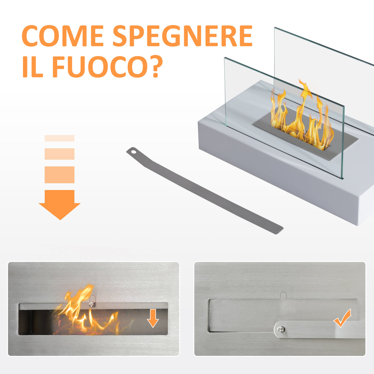 easycomfort easycomfort camino a bioetanolo da tavolo 830 w bruciatori senza residui inodore in acciaio inox con vetro 35x18x21 cm bianco ean 8054111844123